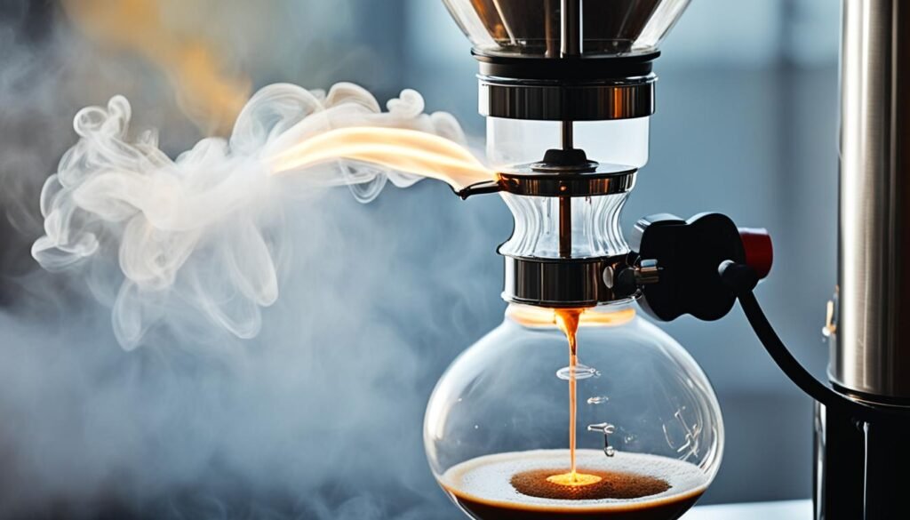 siphon coffee brewing