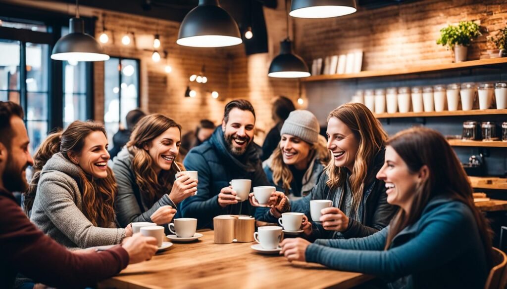 social connections at coffee shop