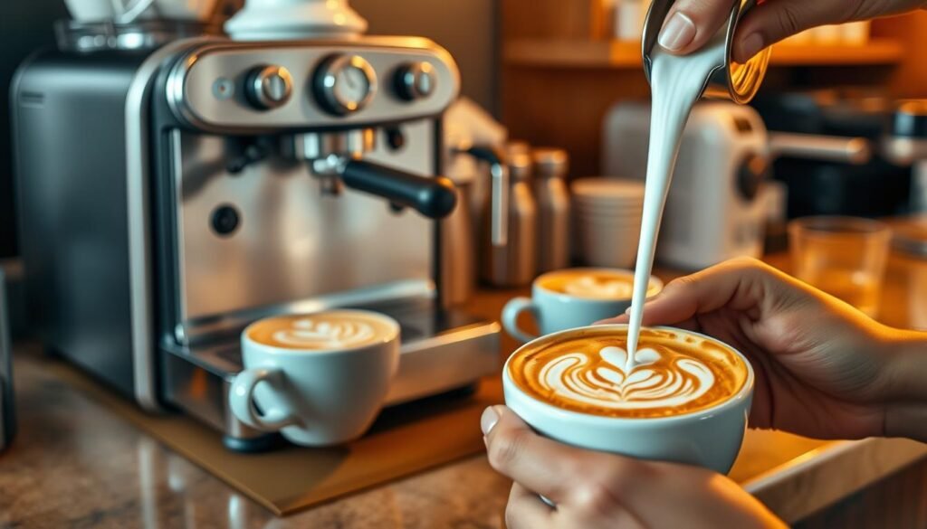 وصفة كابتشينو سهلة، فن لاتيه آرت، ماكينة مناسبة