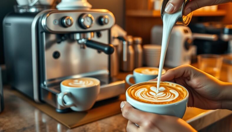 وصفة كابتشينو سهلة، فن لاتيه آرت، ماكينة مناسبة